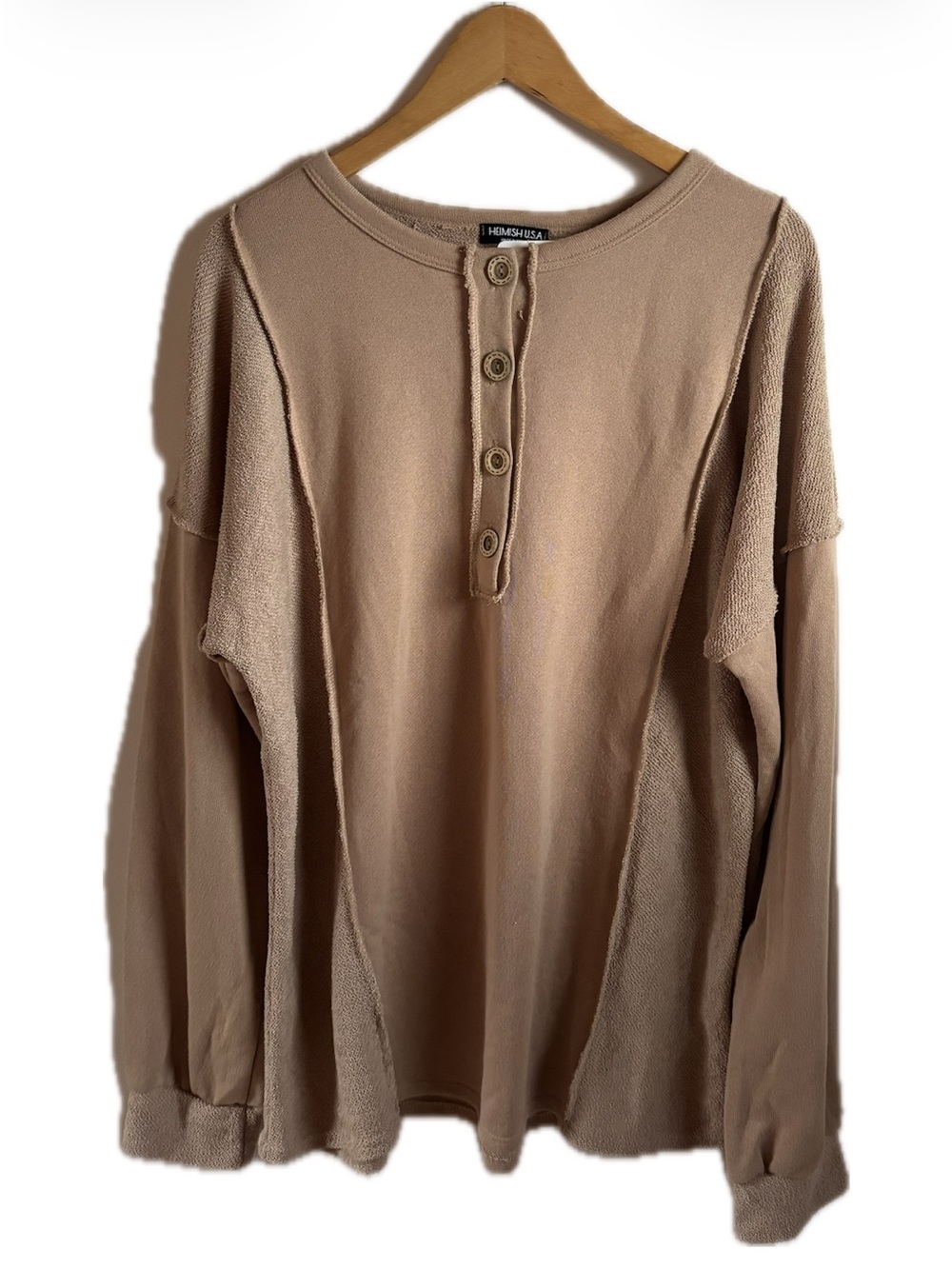 NWT HeimishUSA Crewneck Sweater in Light Beige